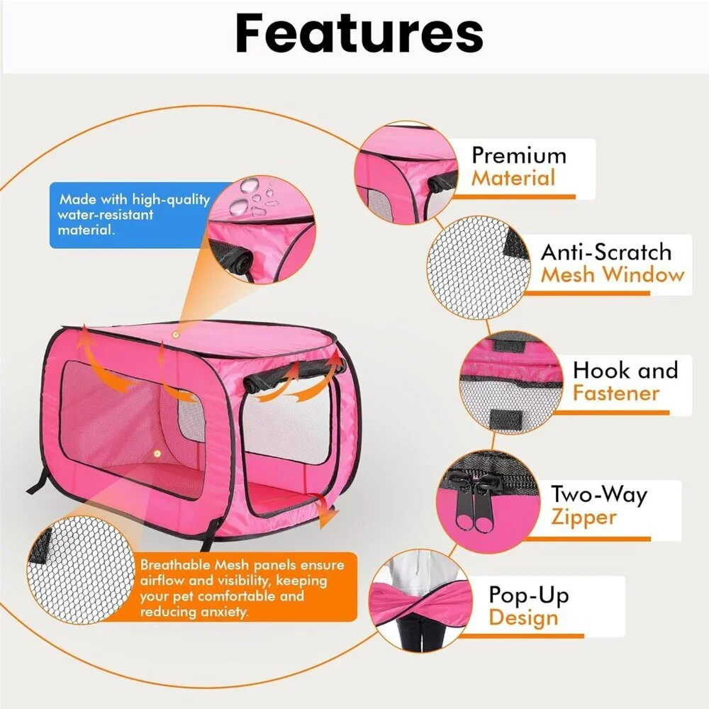 Collapsible Pet Travel Crate: Lightweight and Ventilated 24